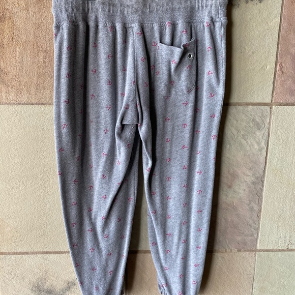 Roxy Capri Sweatpants Grey Pink Anchor - Picture 3 of 4